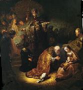 REMBRANDT Harmenszoon van Rijn The Adoration of the Magi. oil painting reproduction